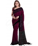 Printed Sambalpuri Pure Cotton Saree  (Pink)